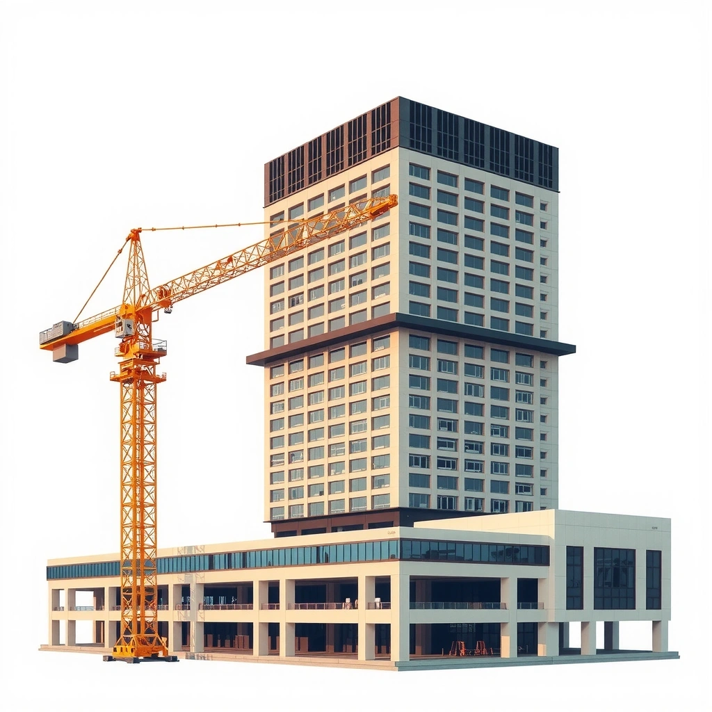 Commercial building construction in Philippines urban area
