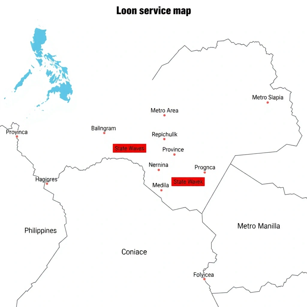 Map showing ConstructBase service areas across Metro Manila and surrounding provinces