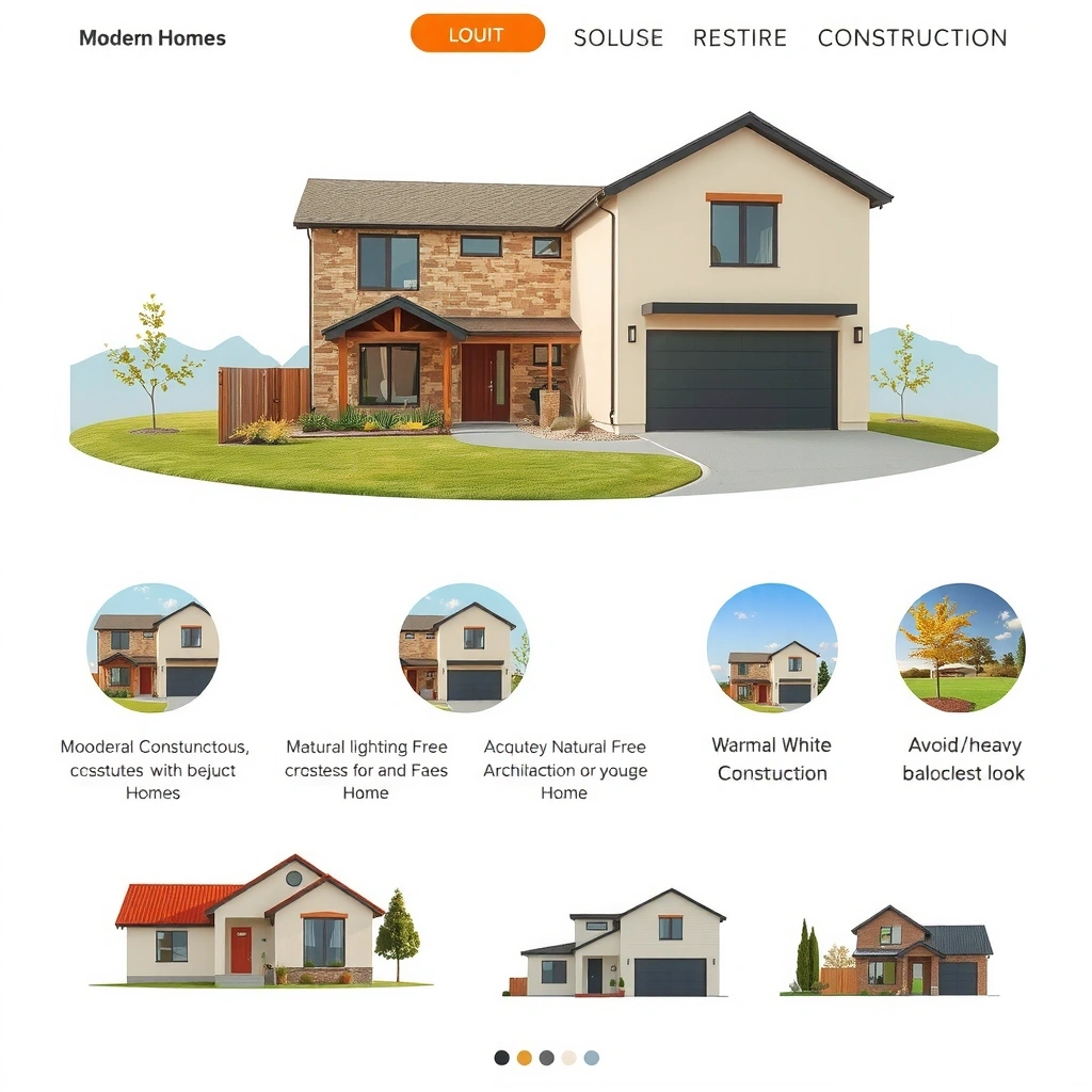 Modern residential construction project with beautiful homes